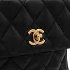 CHANEL Black Turn lock Mini Chain Shoulder Bag #