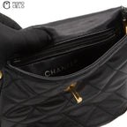 CHANEL Black Turn lock Mini Chain Shoulder Bag #