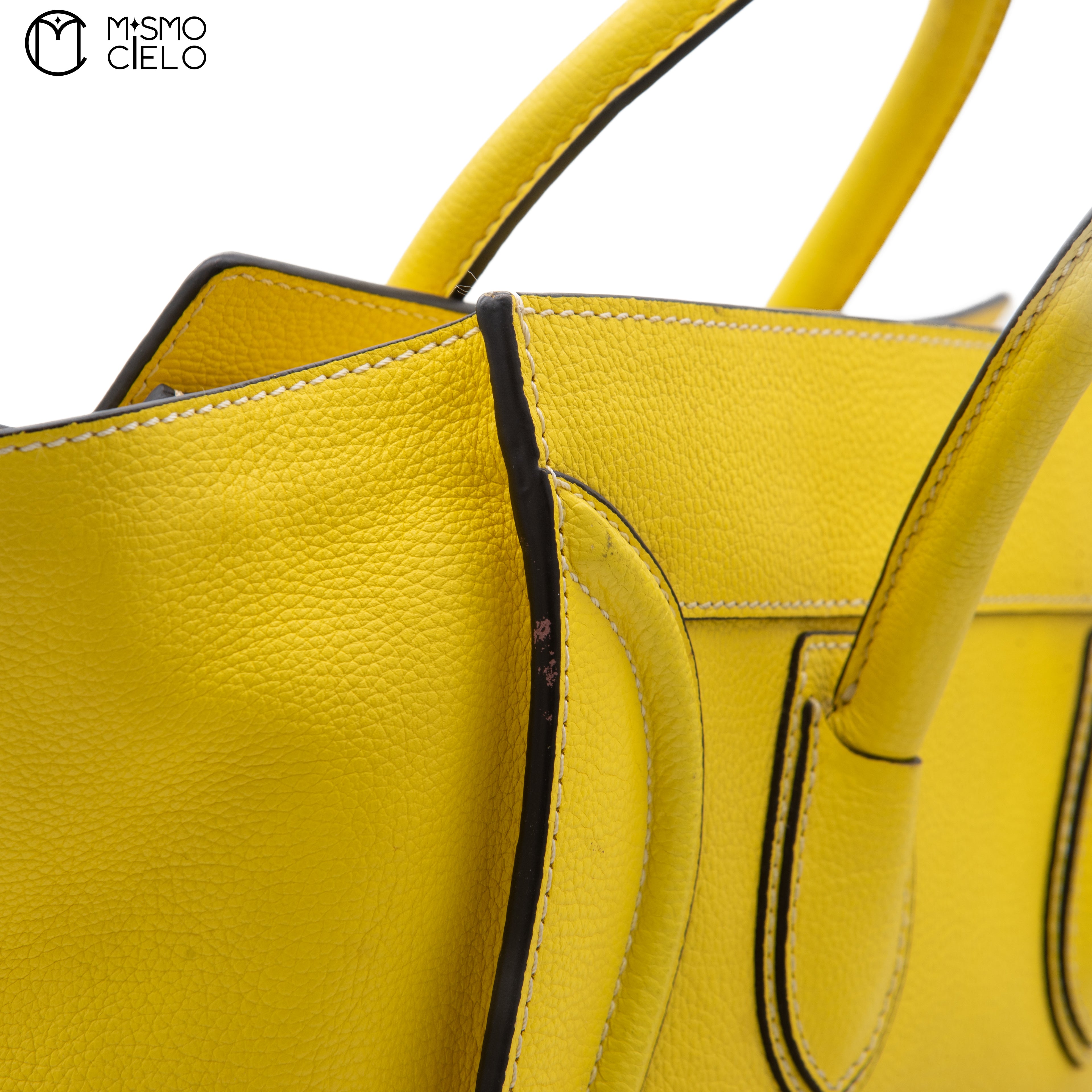 CELINE Yellow Mini Luggage Handbags