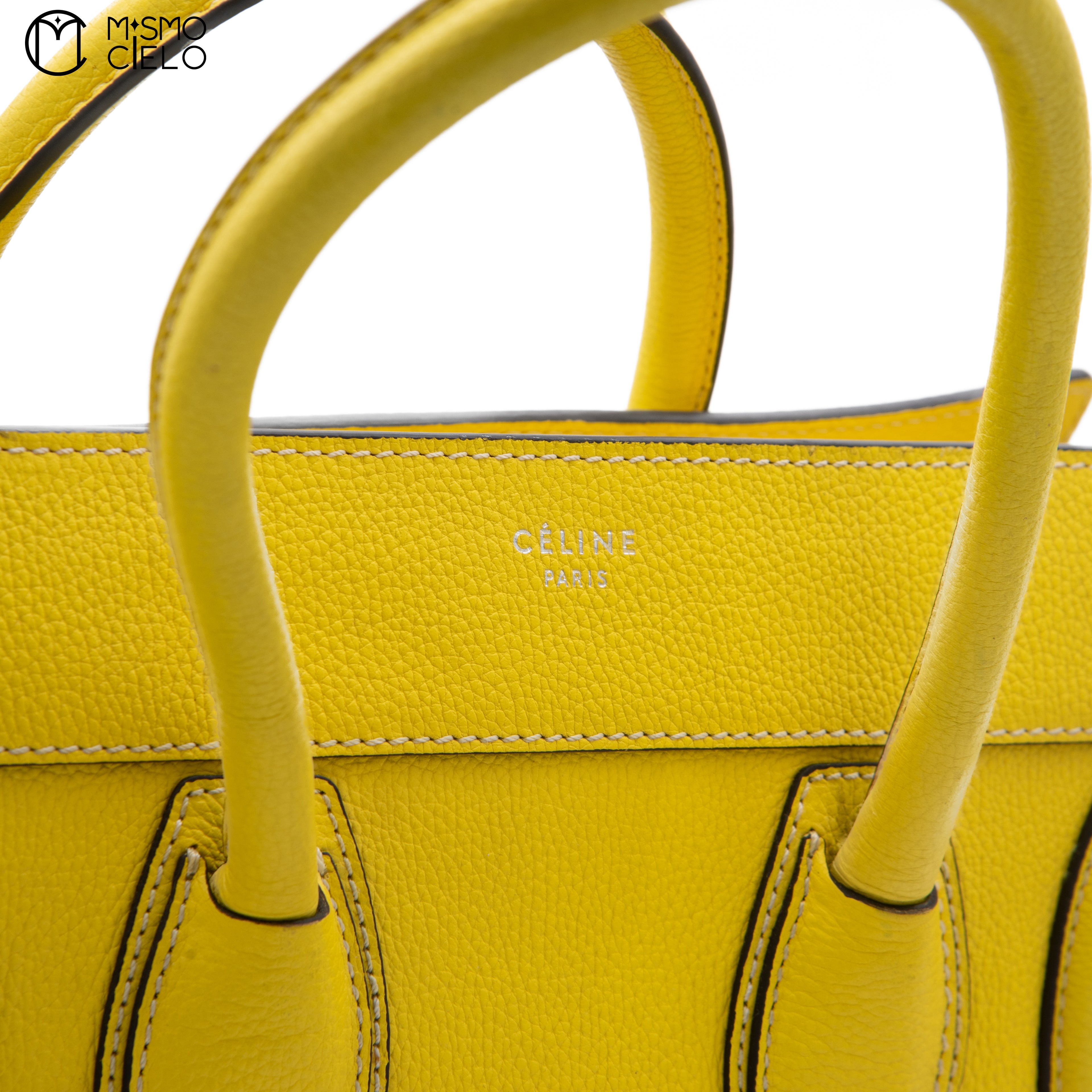 CELINE Yellow Mini Luggage Handbags