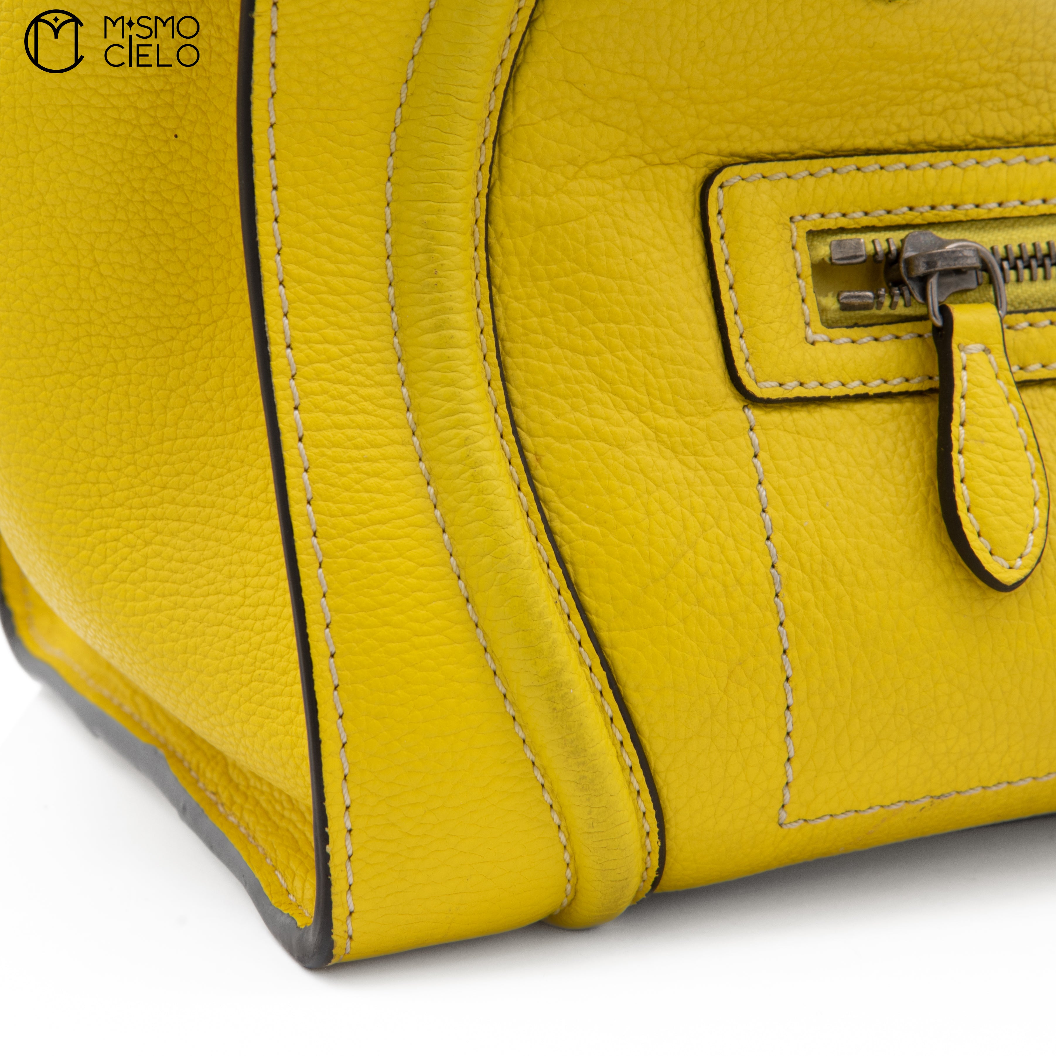 CELINE Yellow Mini Luggage Handbags