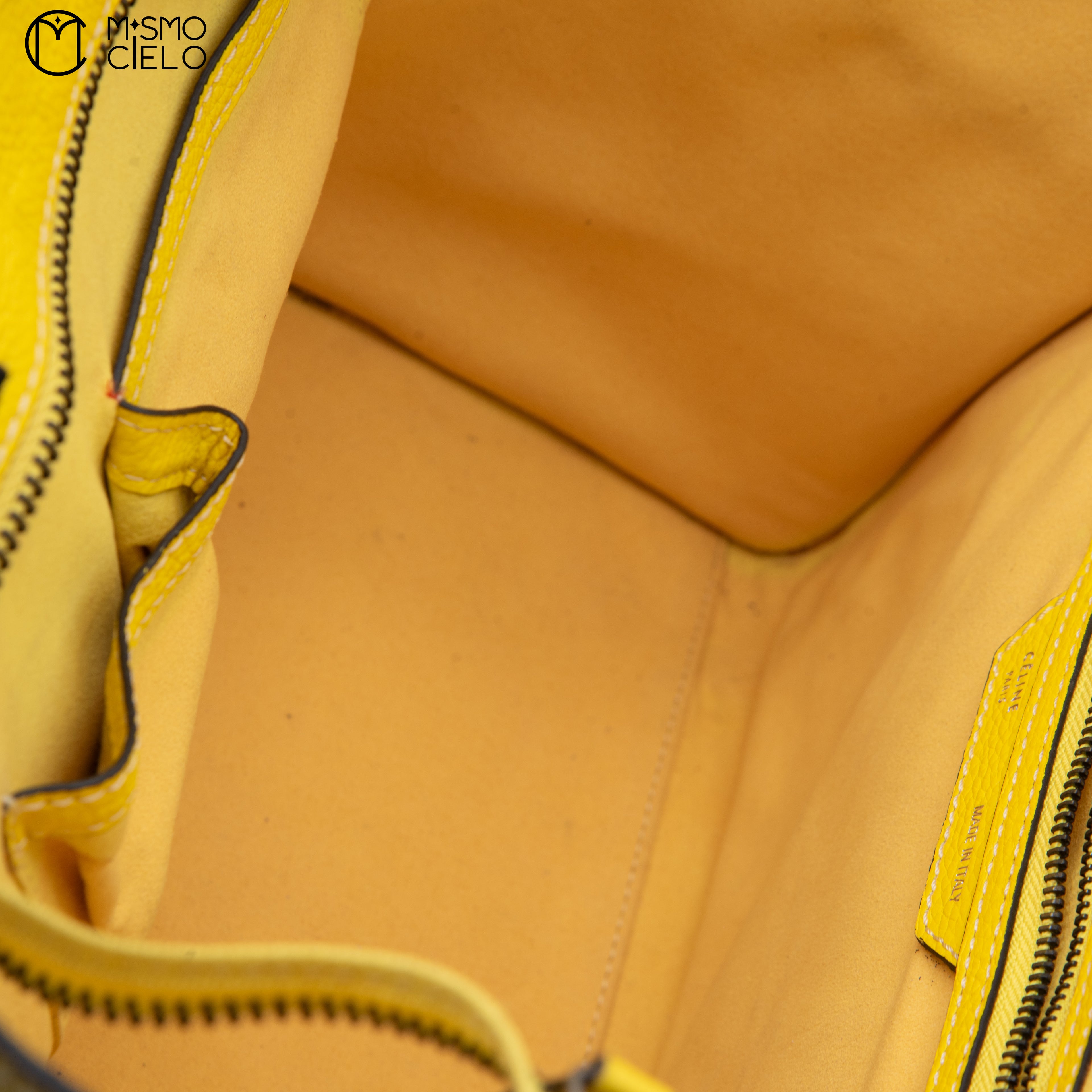 CELINE Yellow Mini Luggage Handbags