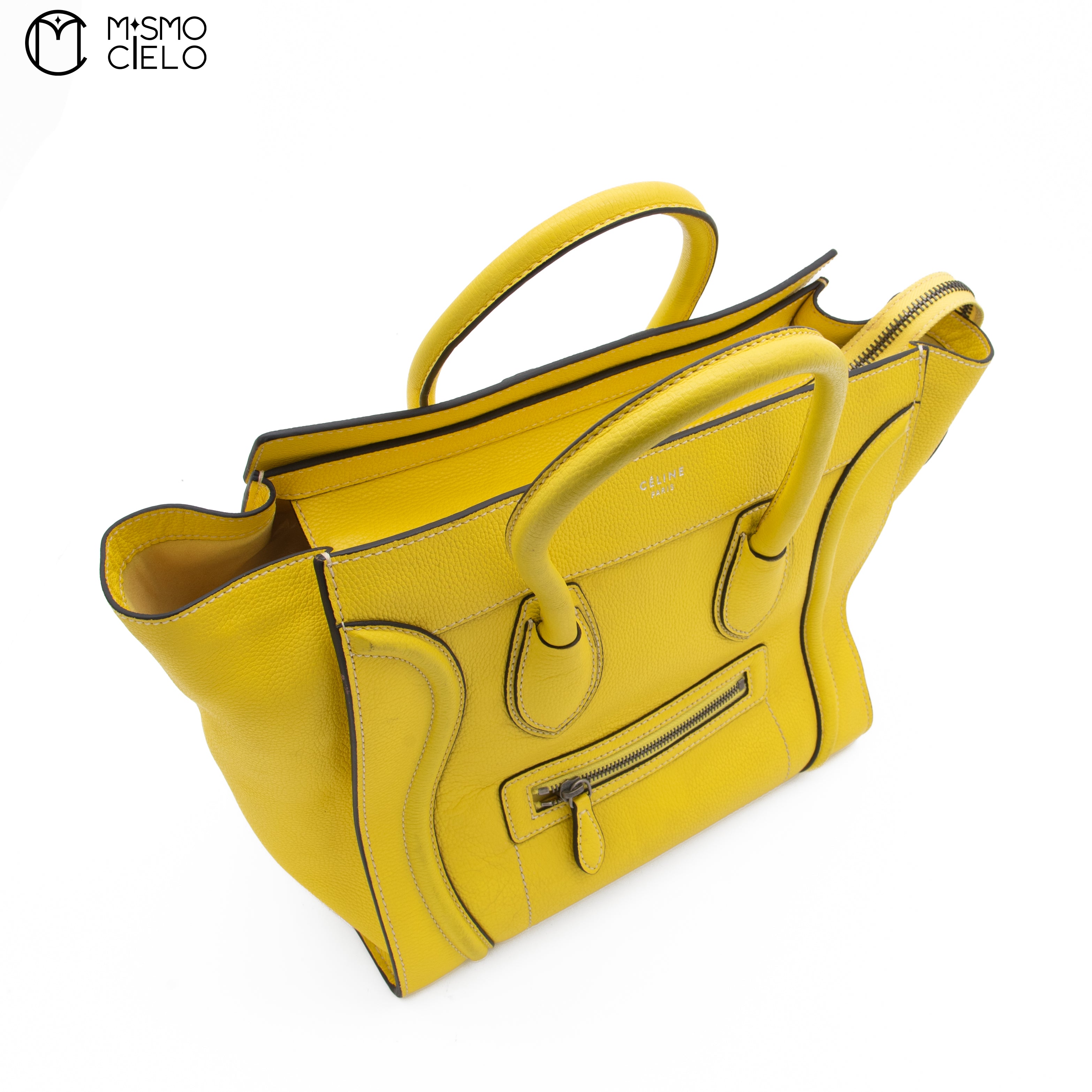 CELINE Yellow Mini Luggage Handbags