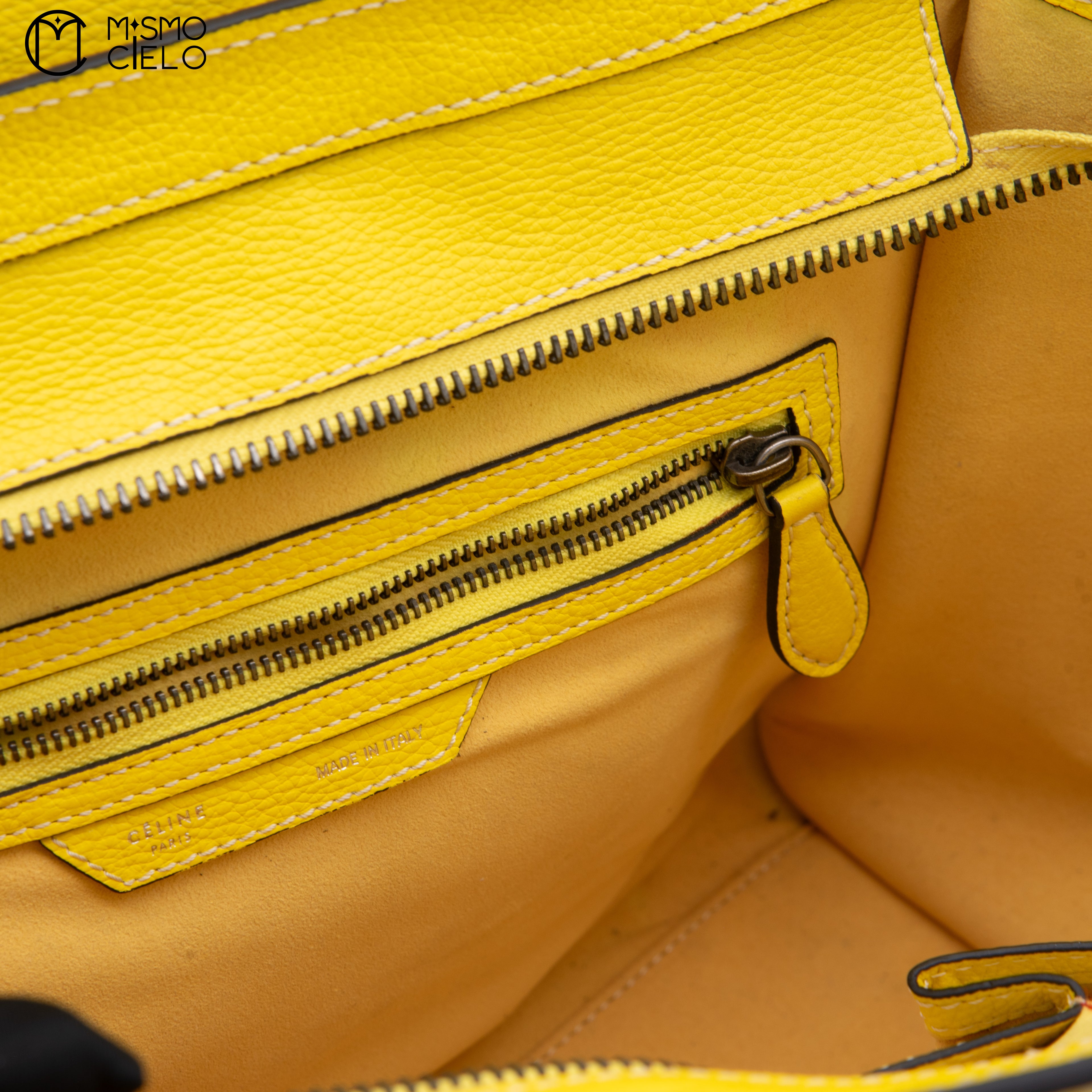 CELINE Yellow Mini Luggage Handbags