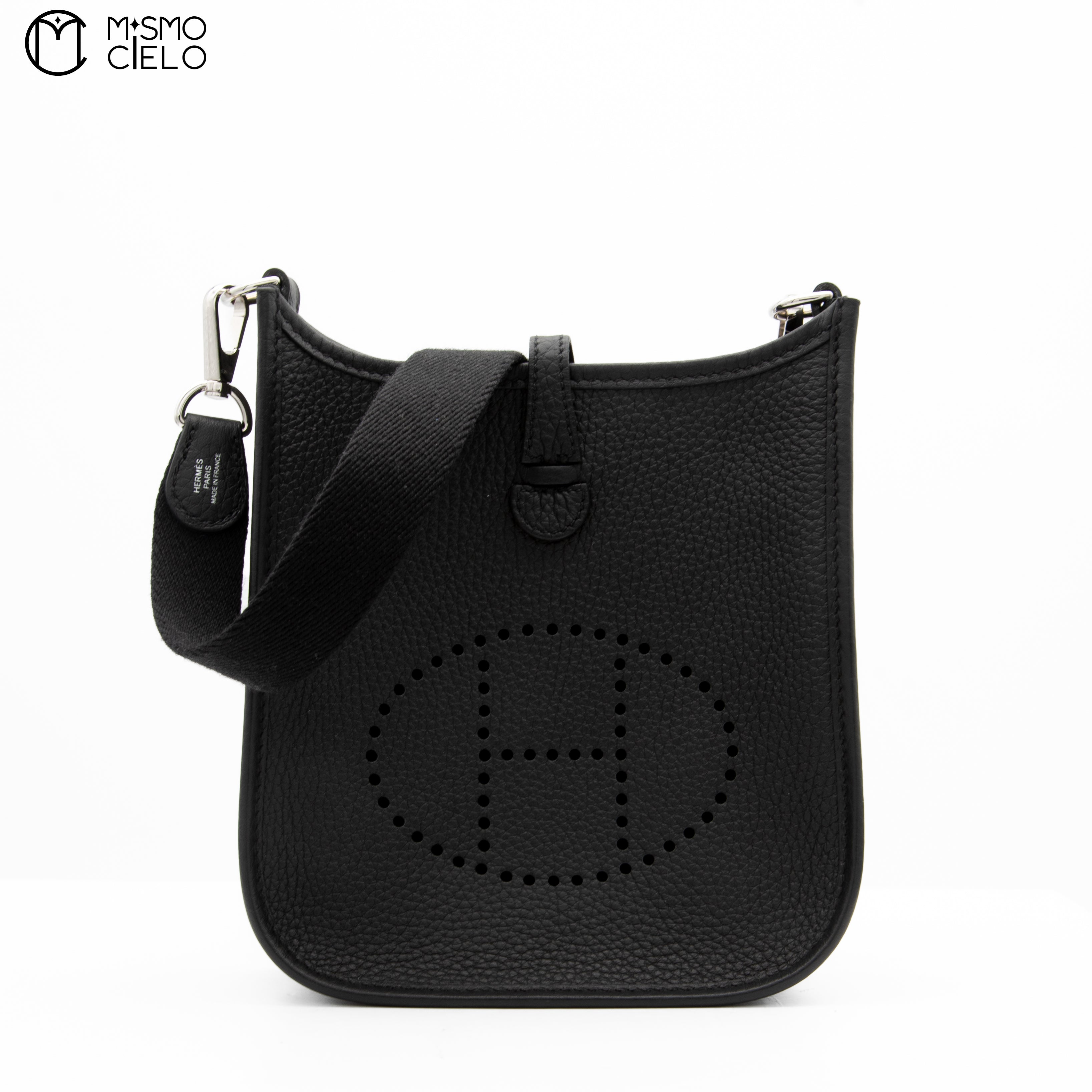 HERMES Black Evelyn TPM Taurillon Shoulder Bag *