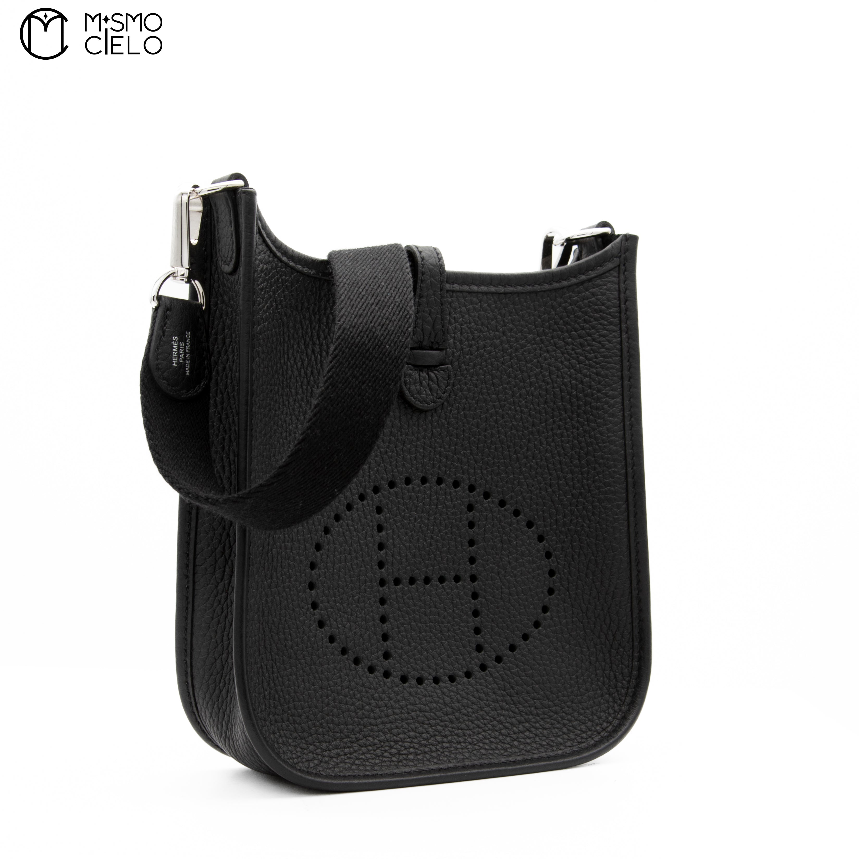 HERMES Black Evelyn TPM Taurillon Shoulder Bag *