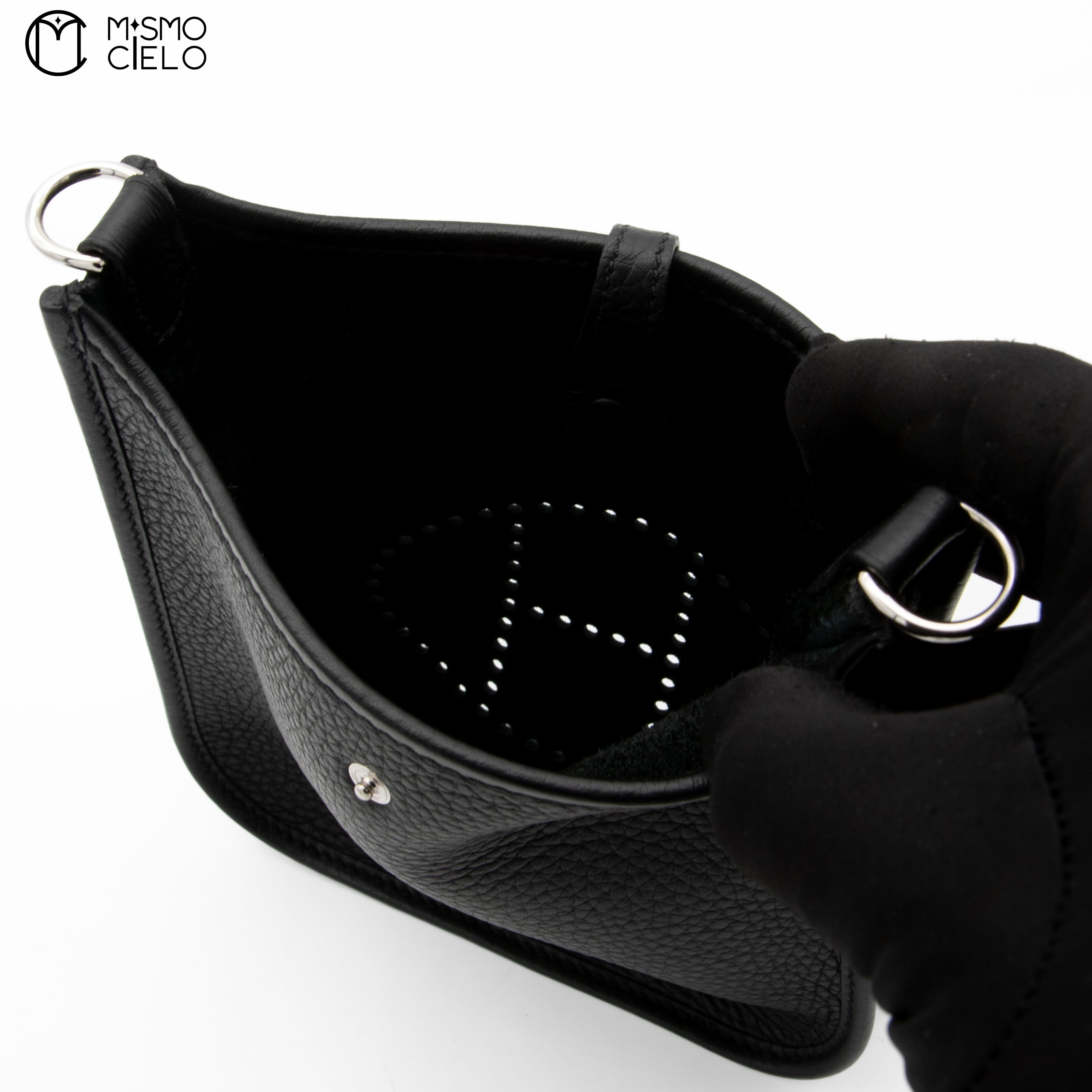 HERMES Black Evelyn TPM Taurillon Shoulder Bag *