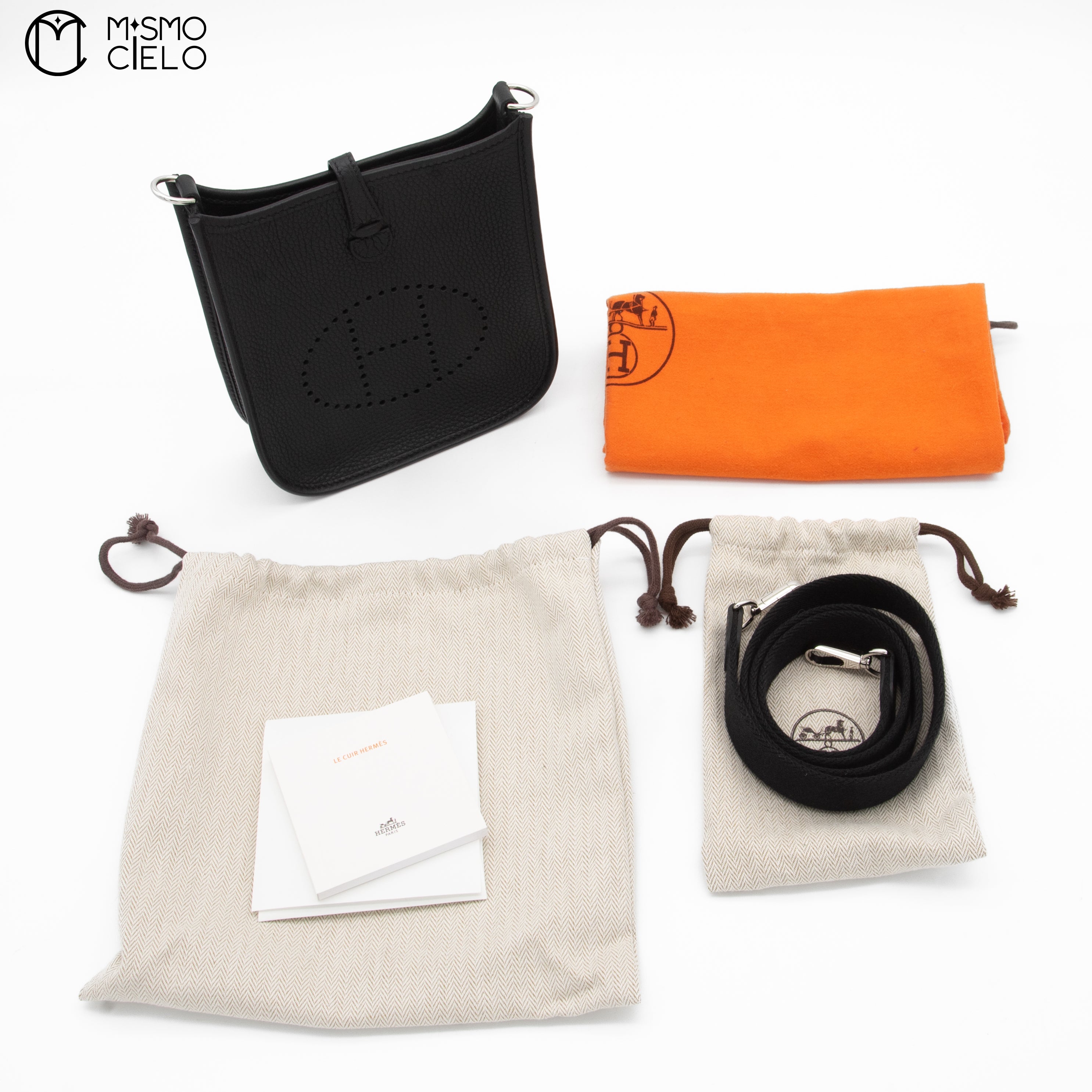 HERMES Black Evelyn TPM Taurillon Shoulder Bag *