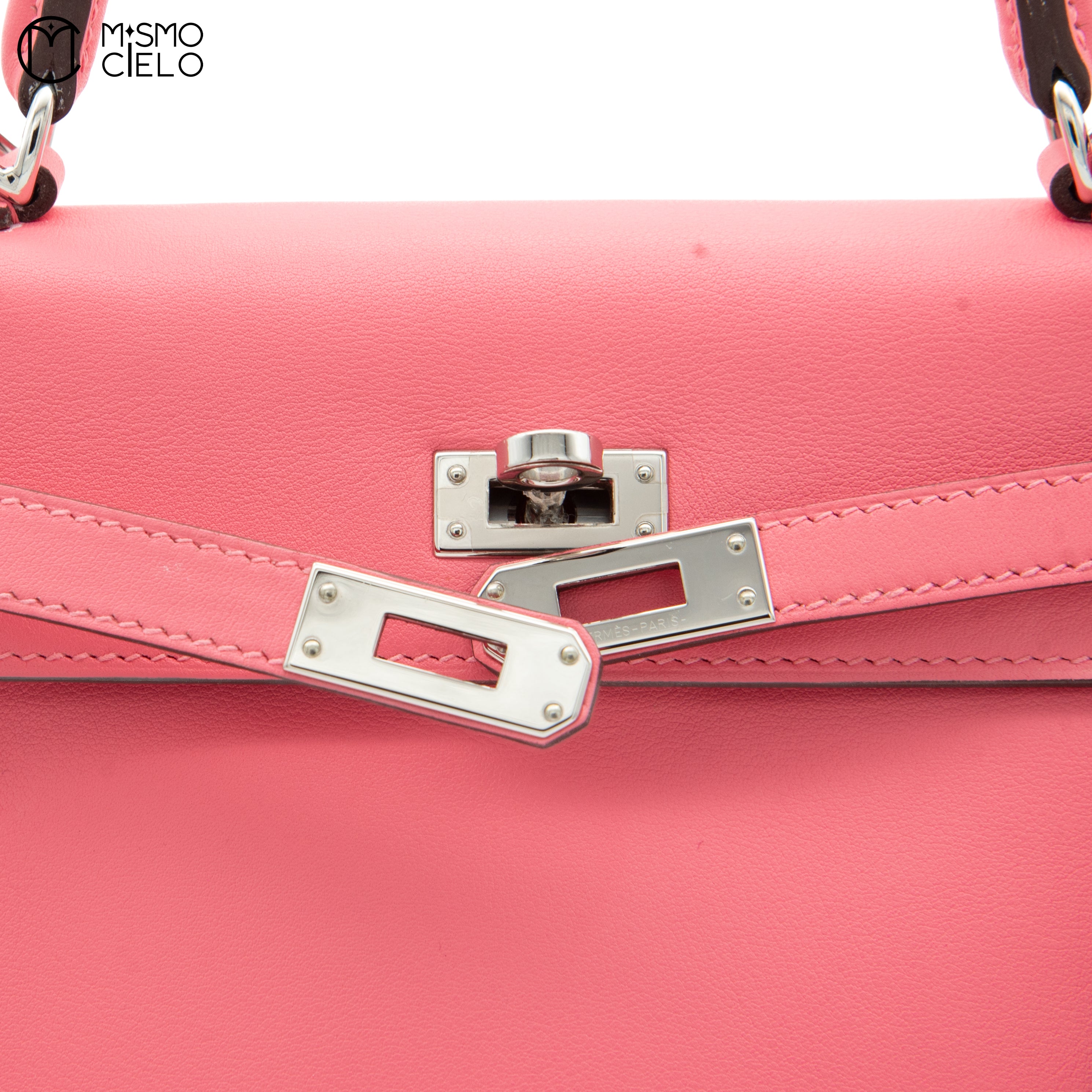 Authenticated Rose Azalee Swift Kelly Retourne 25 Shoulder Bag