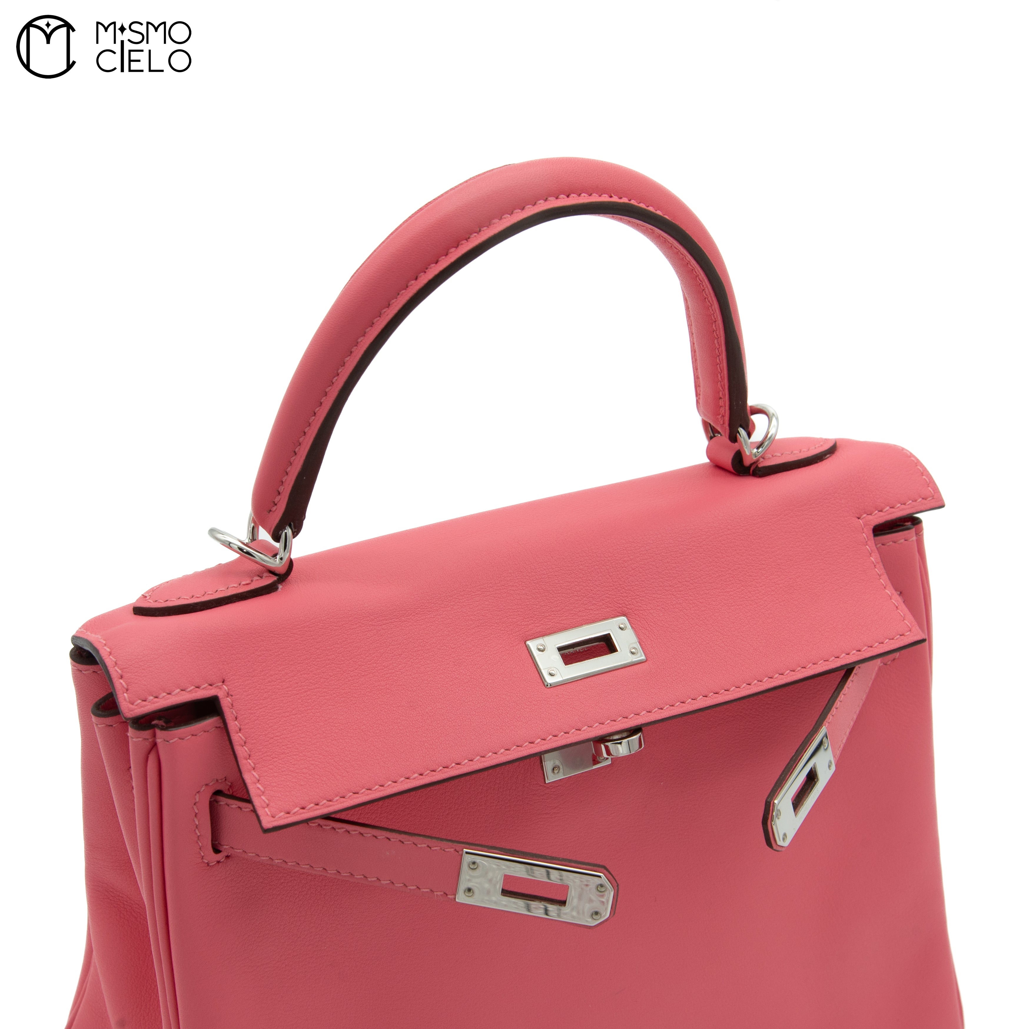 Authenticated Rose Azalee Swift Kelly Retourne 25 Shoulder Bag