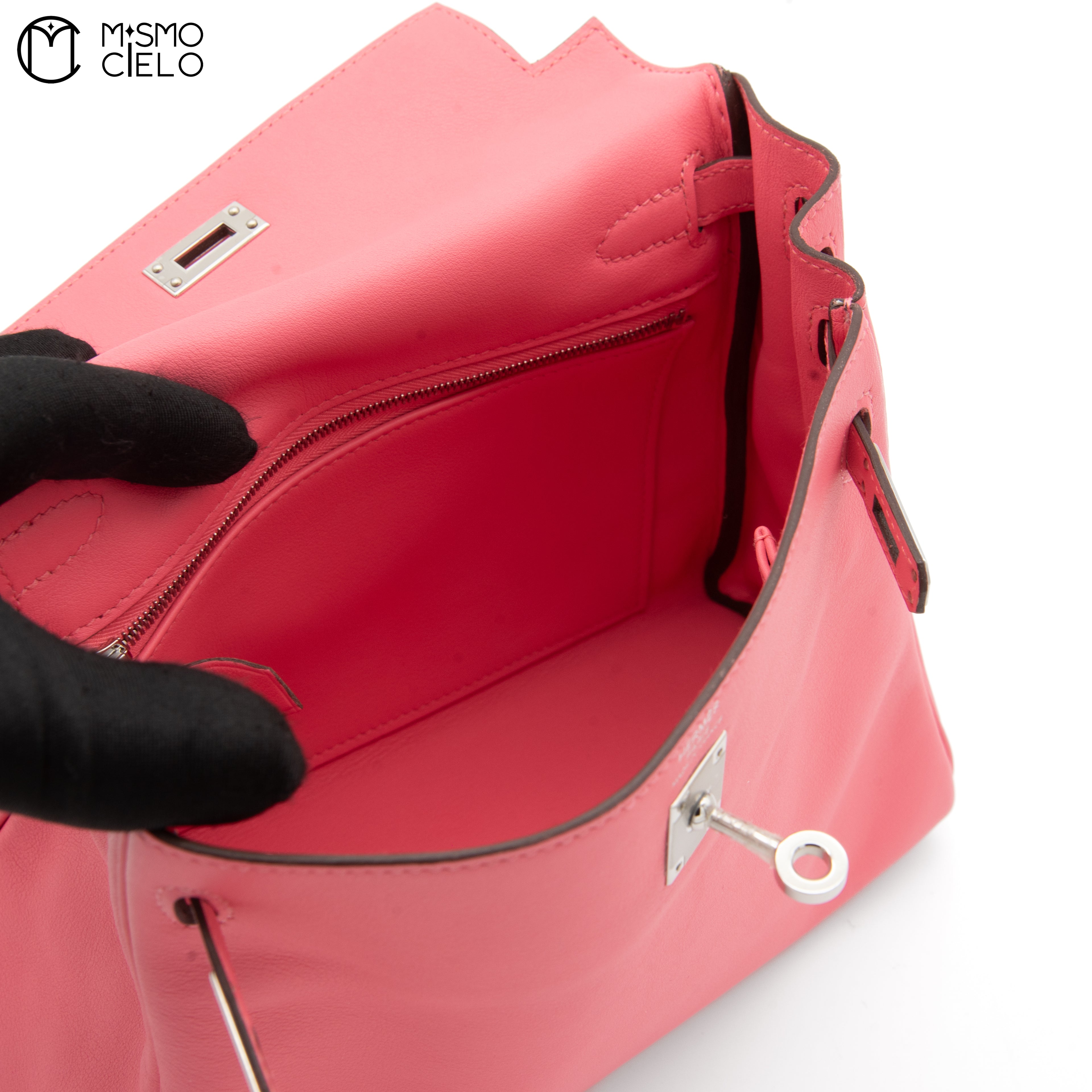 Authenticated Rose Azalee Swift Kelly Retourne 25 Shoulder Bag