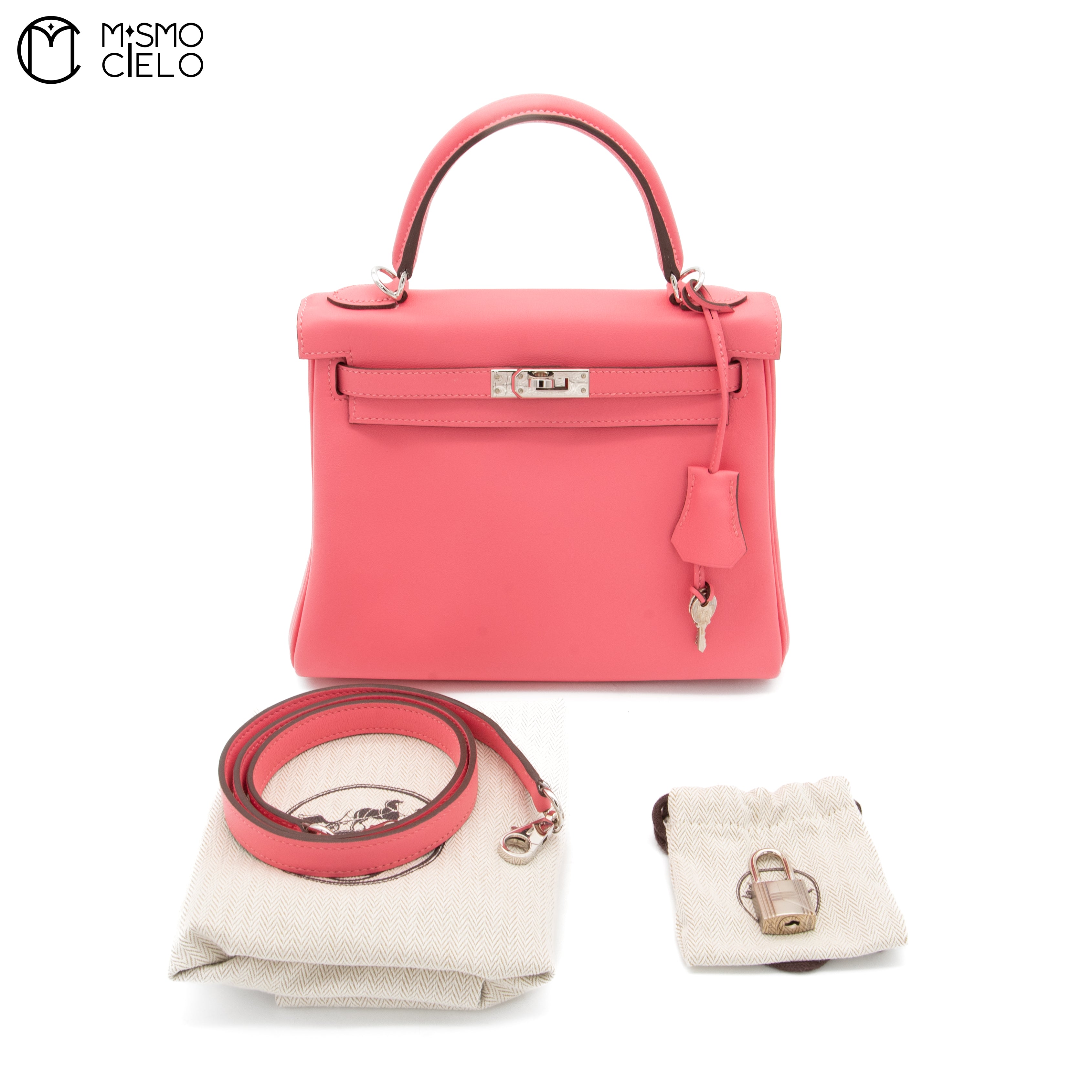 Authenticated Rose Azalee Swift Kelly Retourne 25 Shoulder Bag