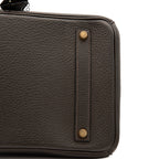 Authenticated Étain Brown Togo Birkin 35 Handbag