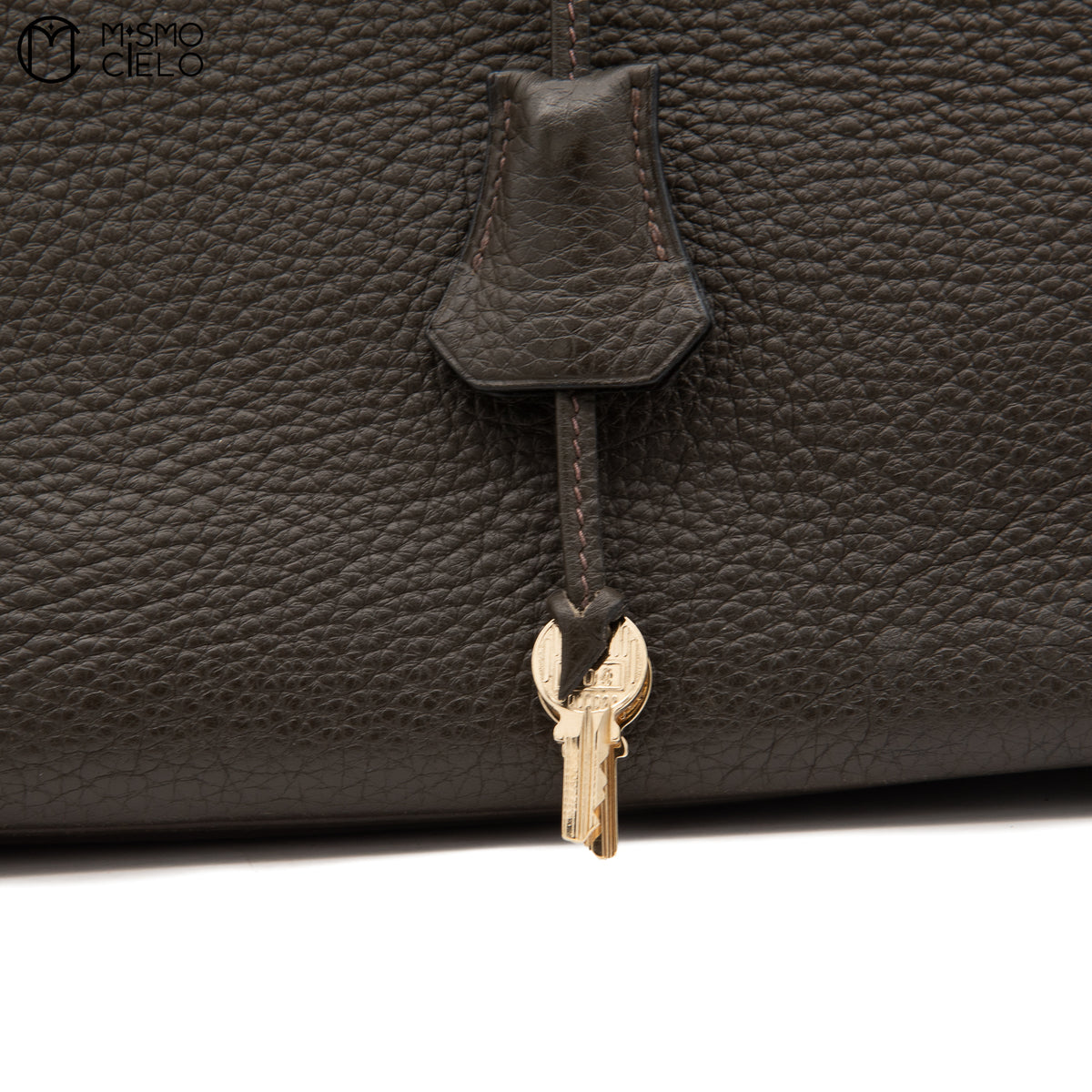 Authenticated Étain Brown Togo Birkin 35 Handbag
