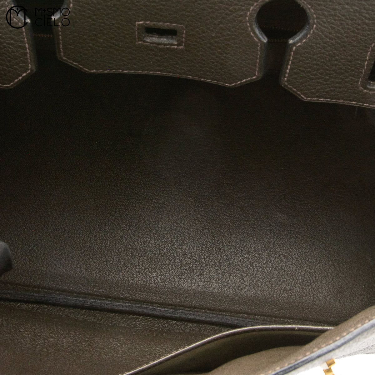 Authenticated Étain Brown Togo Birkin 35 Handbag