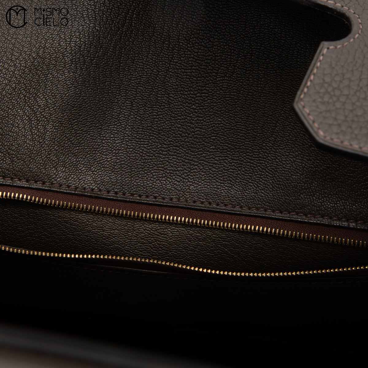 Authenticated Étain Brown Togo Birkin 35 Handbag