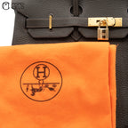 Authenticated Étain Brown Togo Birkin 35 Handbag