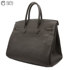 Authenticated Étain Brown Togo Birkin 35 Handbag