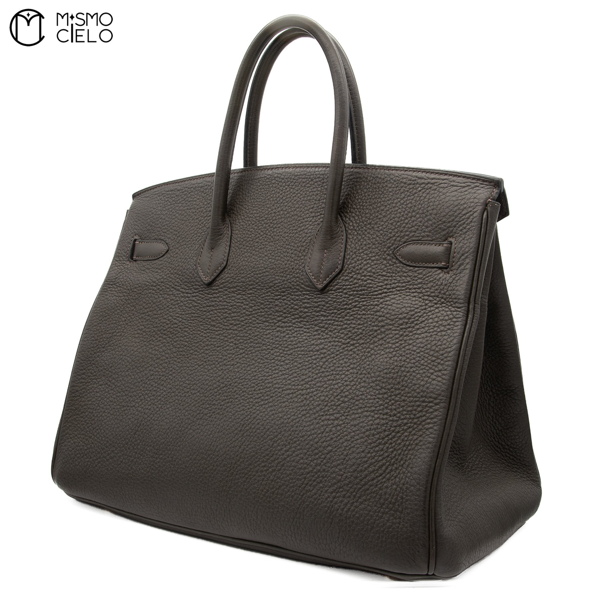 Authenticated Étain Brown Togo Birkin 35 Handbag