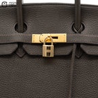 Authenticated Étain Brown Togo Birkin 35 Handbag