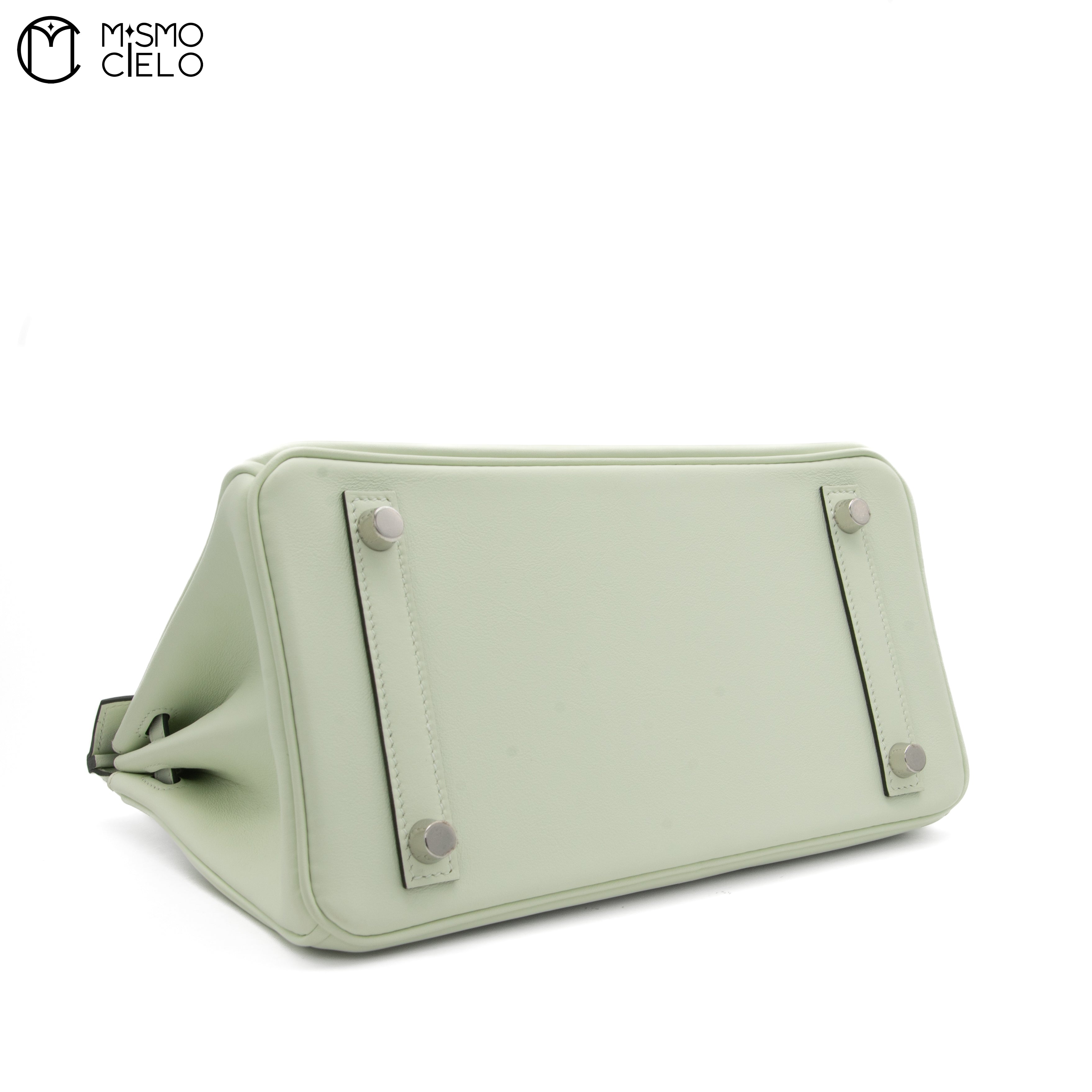 HERMES Authenticated Vert Fizz  Swift Birkin 25  Handbag *