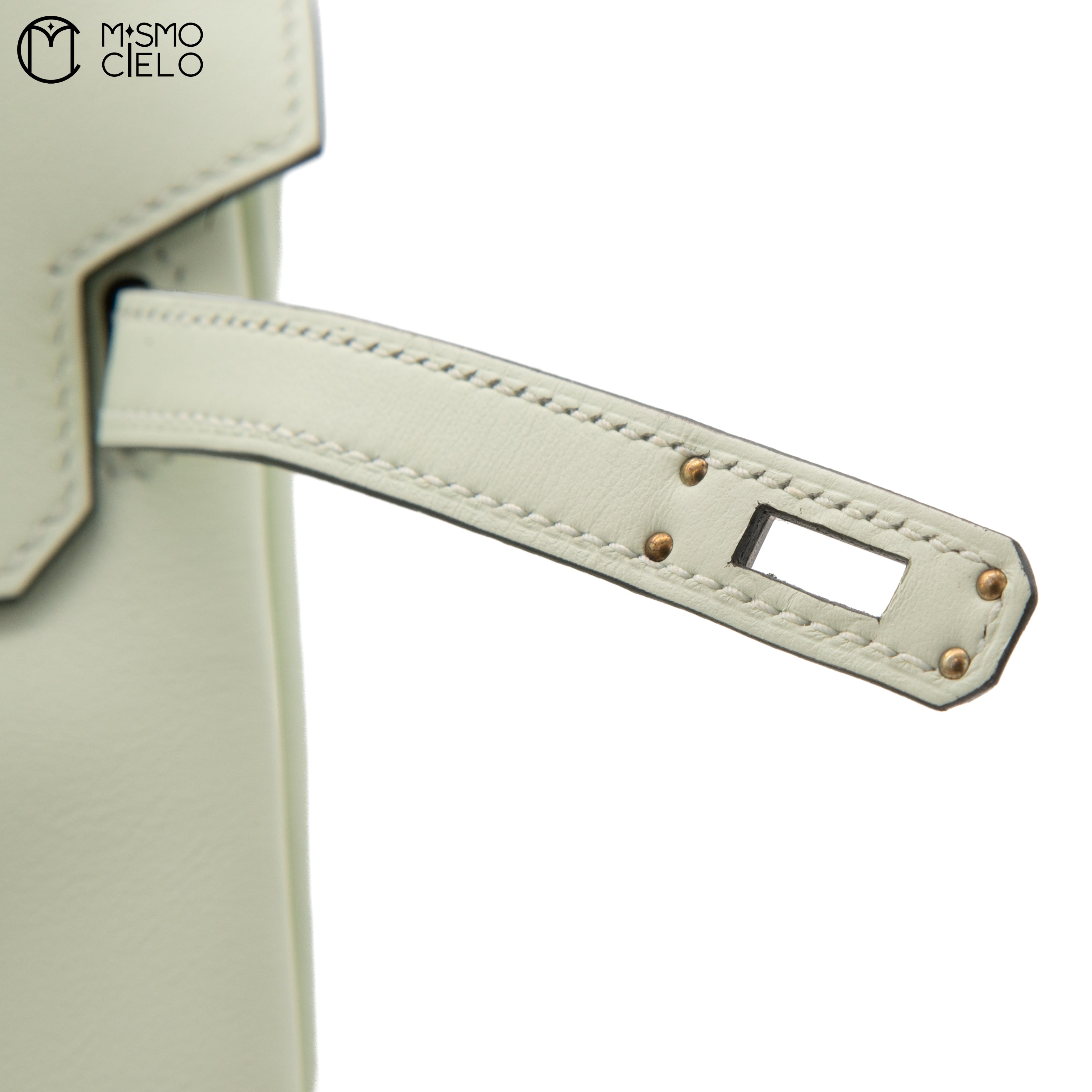 HERMES Authenticated Vert Fizz  Swift Birkin 25  Handbag *