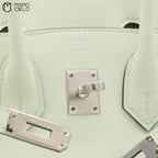 HERMES Authenticated Vert Fizz  Swift Birkin 25  Handbag *