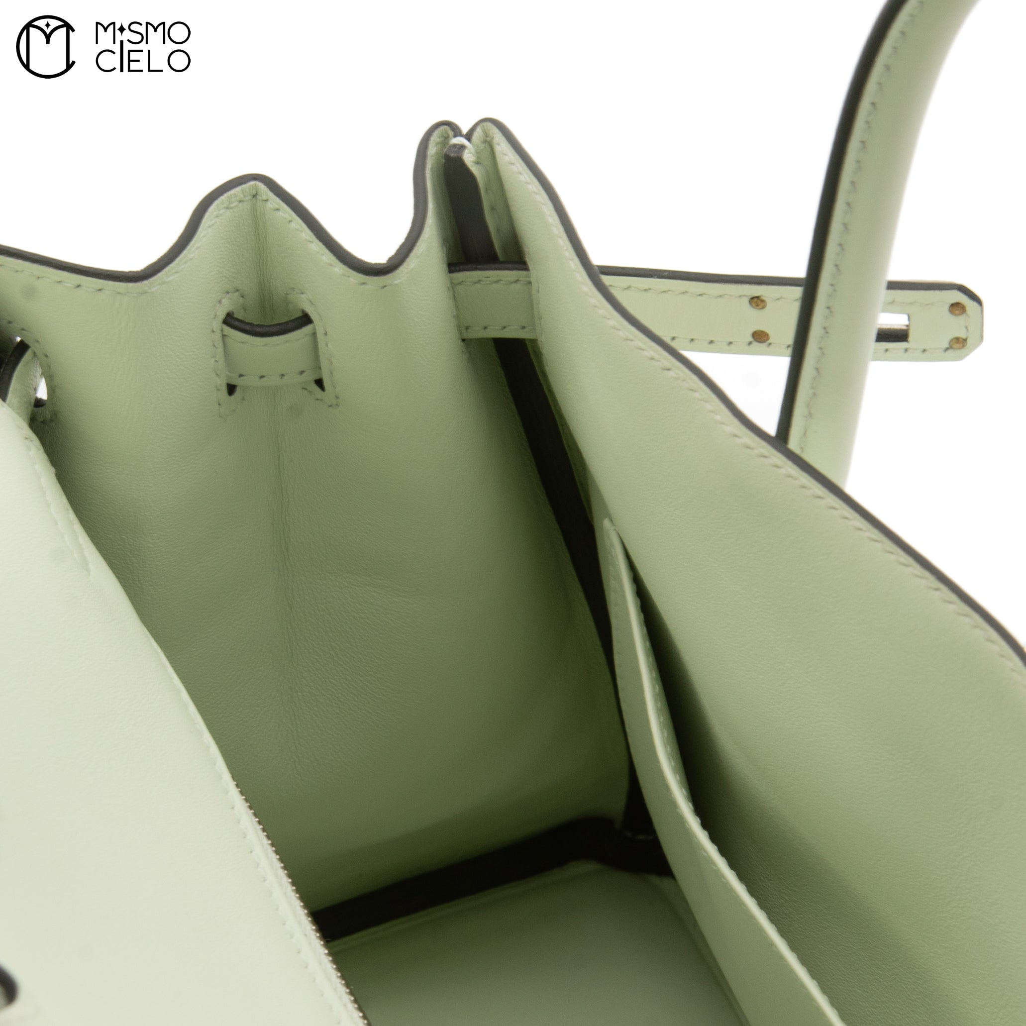 HERMES Authenticated Vert Fizz  Swift Birkin 25  Handbag *