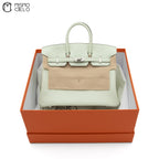 HERMES Authenticated Vert Fizz  Swift Birkin 25  Handbag *