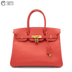 HERMES Authenticated Coral Orange Epsom Birkin 30 Handbag