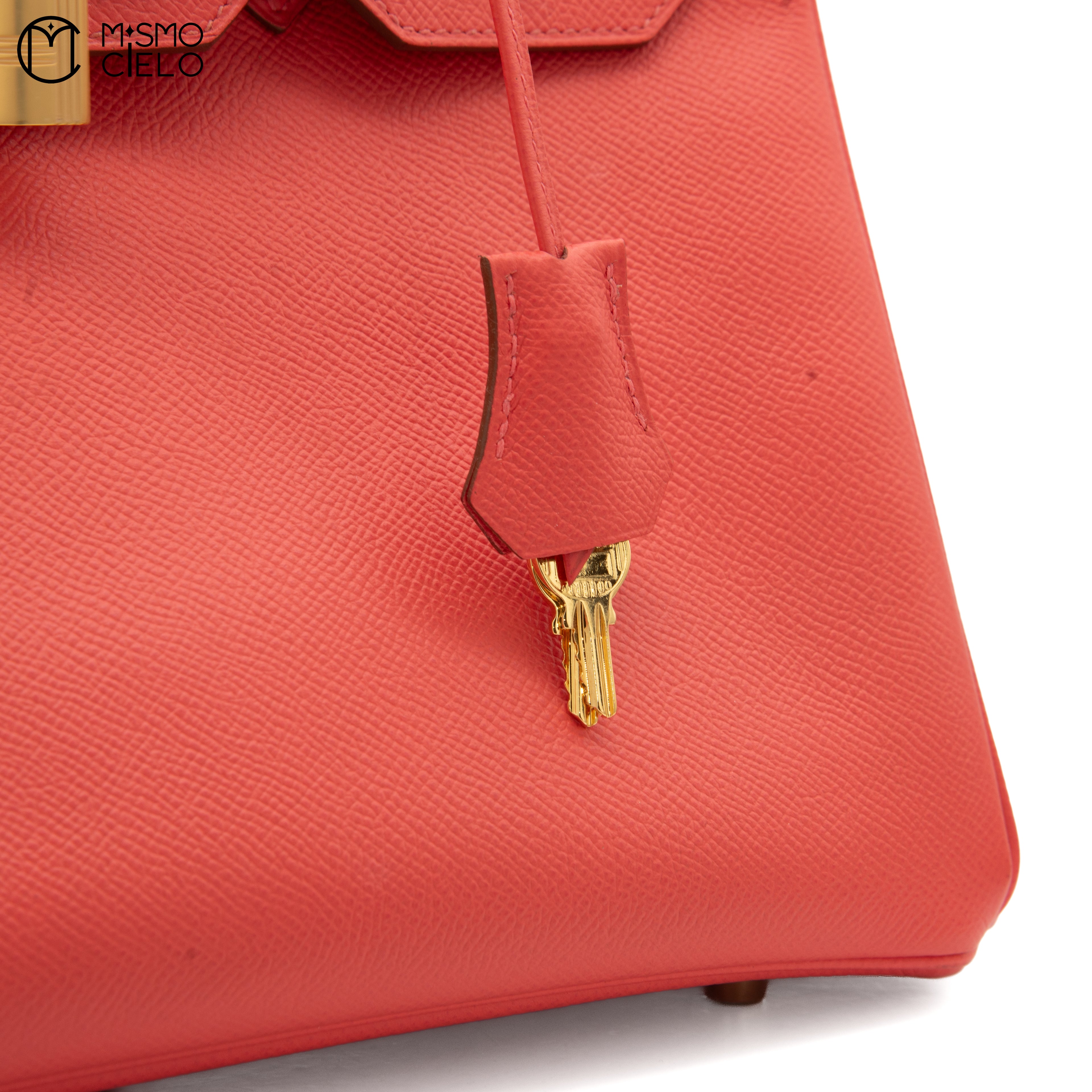 HERMES Authenticated Coral Orange Epsom Birkin 30 Handbag