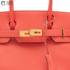 HERMES Authenticated Coral Orange Epsom Birkin 30 Handbag
