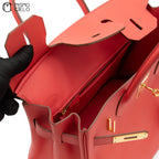 HERMES Authenticated Coral Orange Epsom Birkin 30 Handbag