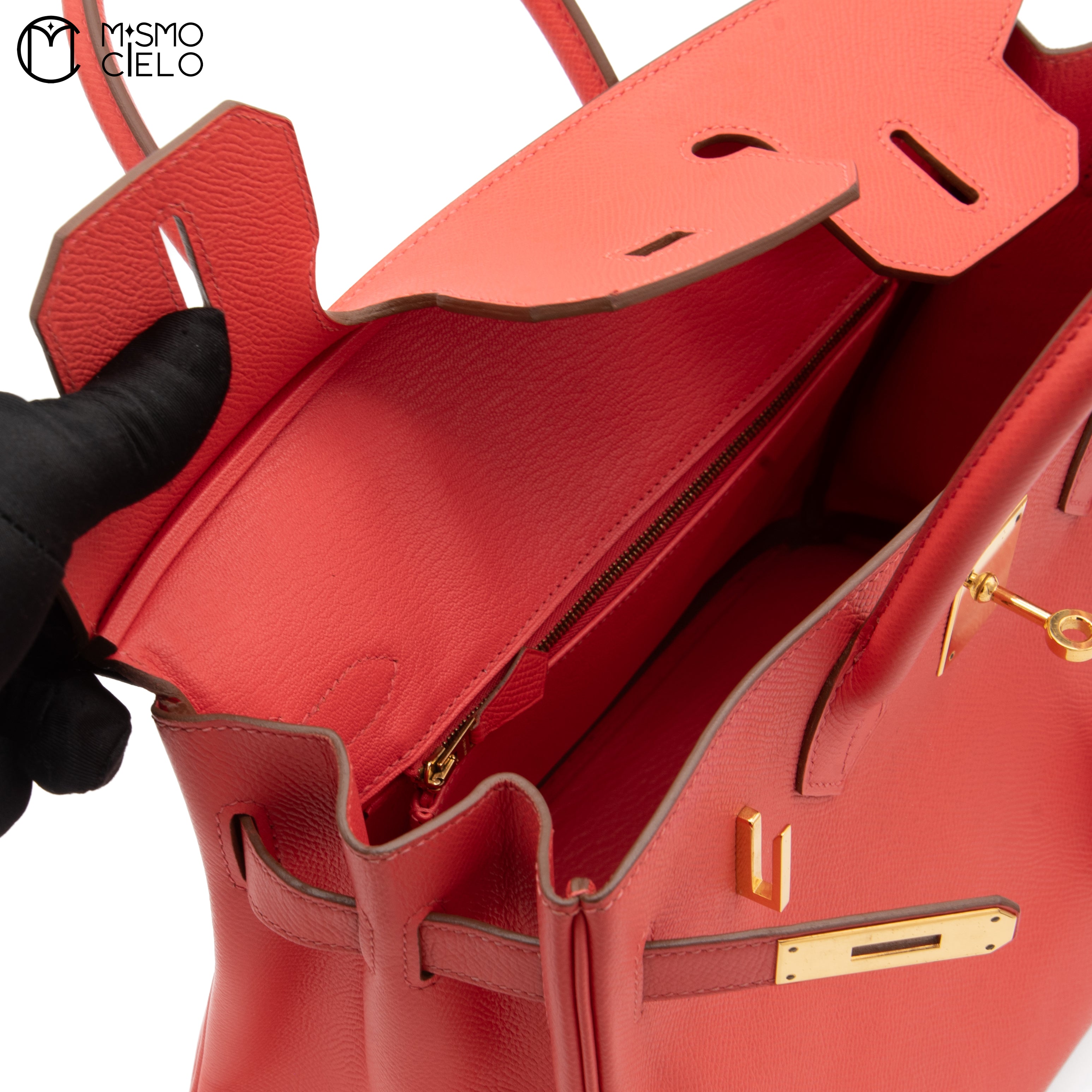 HERMES Authenticated Coral Orange Epsom Birkin 30 Handbag