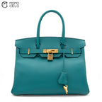 HERMES Authenticated Bleu Paon Epsom Birkin 30 Handbag