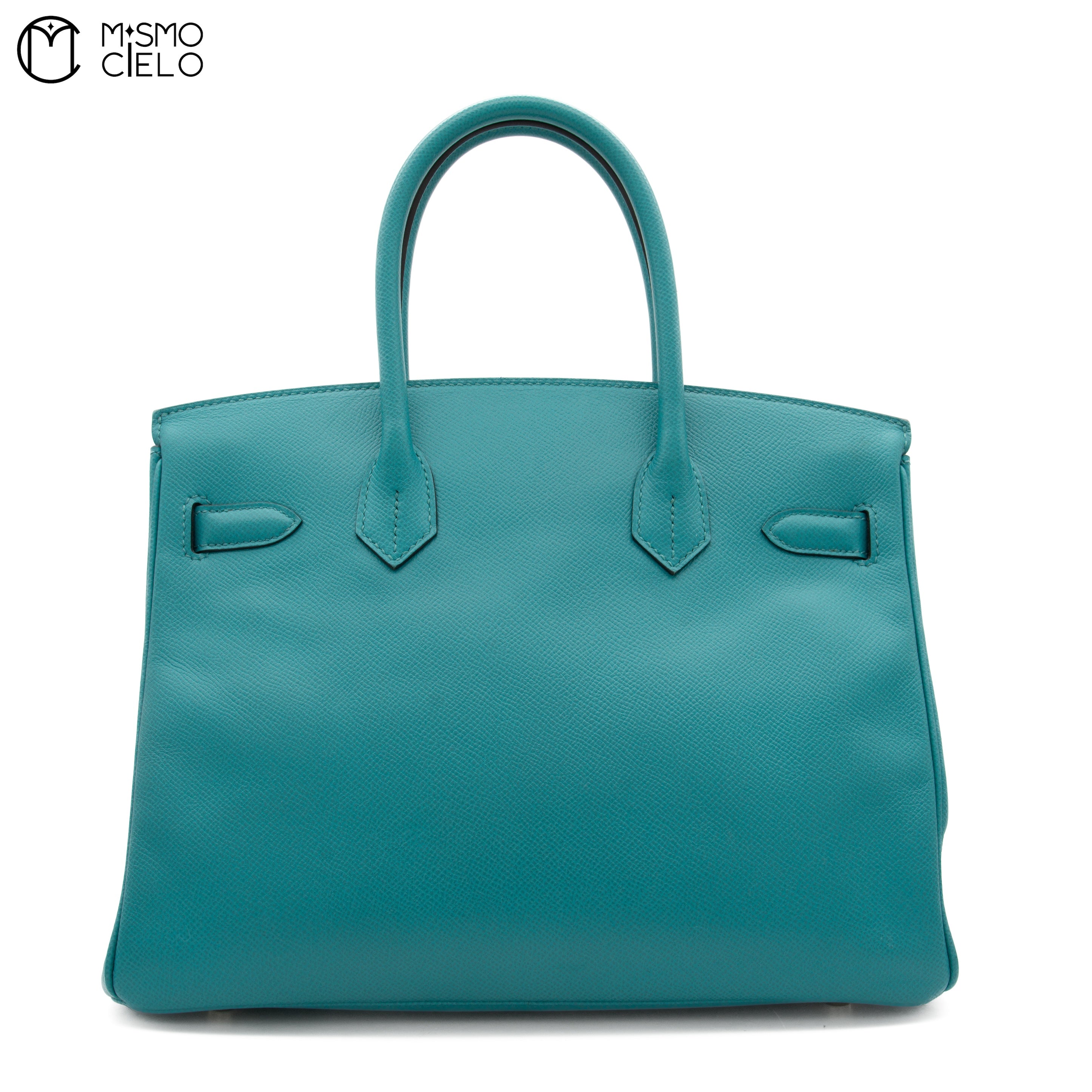 HERMES Authenticated Bleu Paon Epsom Birkin 30 Handbag