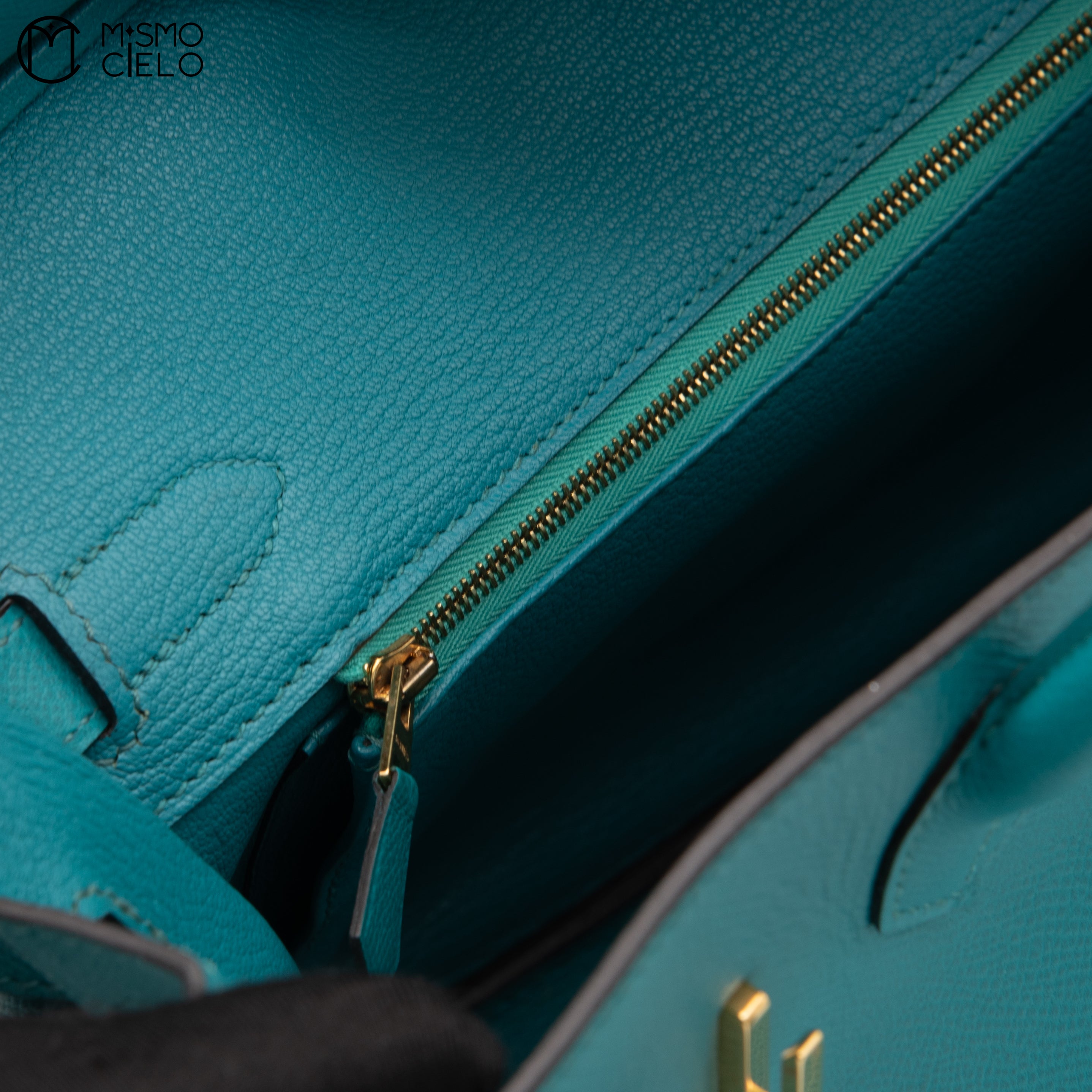 HERMES Authenticated Bleu Paon Epsom Birkin 30 Handbag