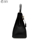 HERMES Authenticated Black Kelly 28 Box Calf Hand Handbag