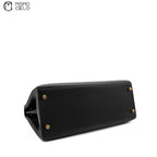 HERMES Authenticated Black Kelly 28 Box Calf Hand Handbag