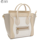 CELINE Tricolor White Nano Luggage Handbag