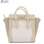 CELINE Tricolor White Nano Luggage Handbag