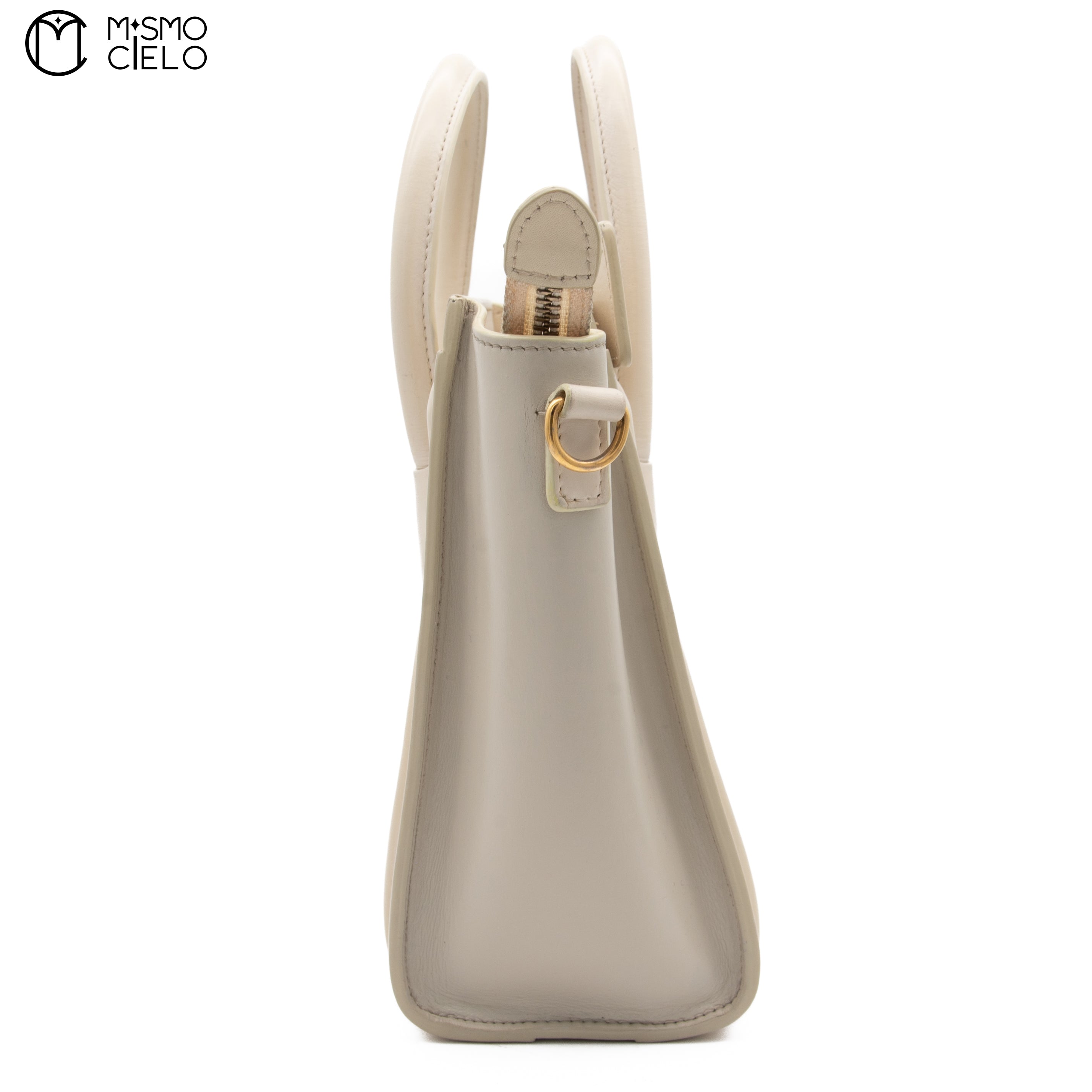 CELINE Tricolor White Nano Luggage Handbag