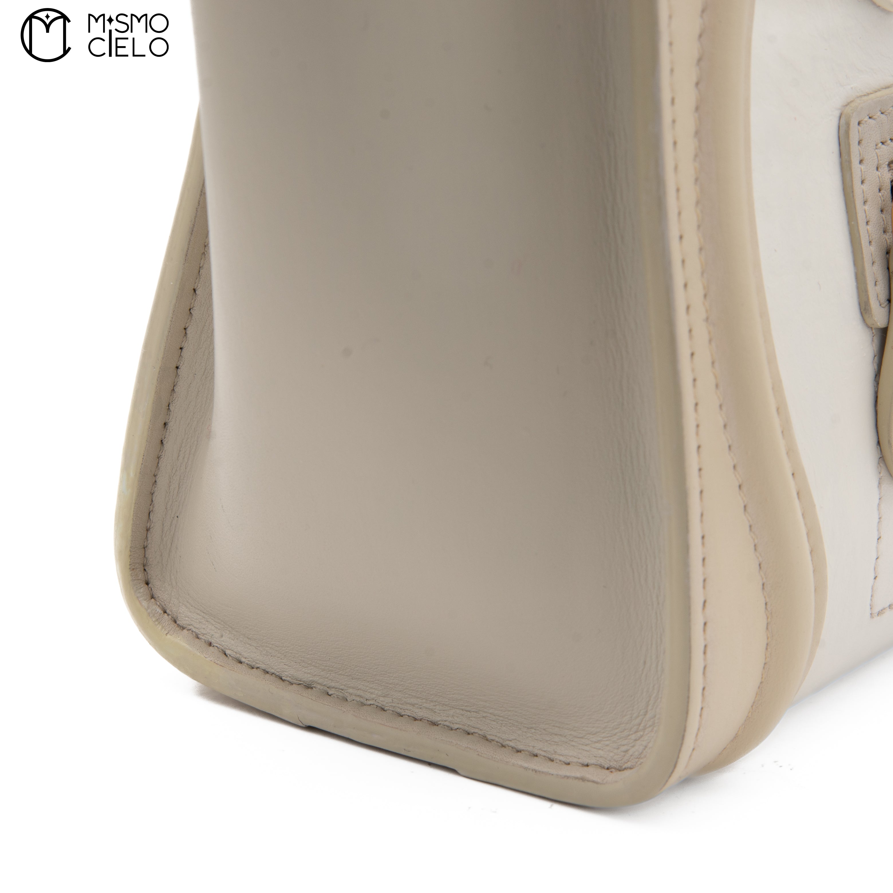 CELINE Tricolor White Nano Luggage Handbag