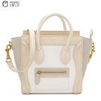CELINE Tricolor White Nano Luggage Handbag
