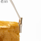 FENDI 1997 Yellow and White Baguette Spangle Python Shoulder Bag