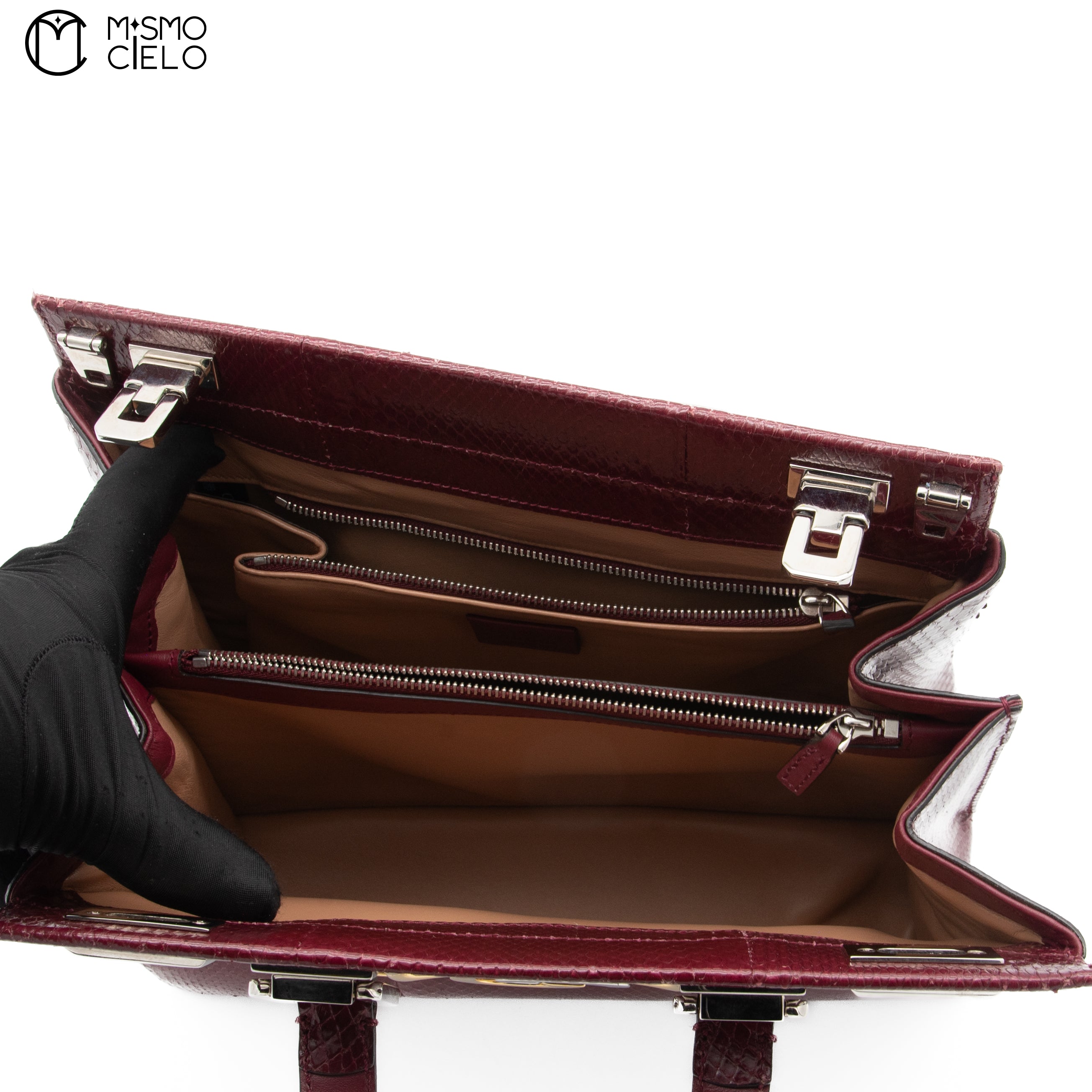 GUCCI Zumi Python Leather Handbag