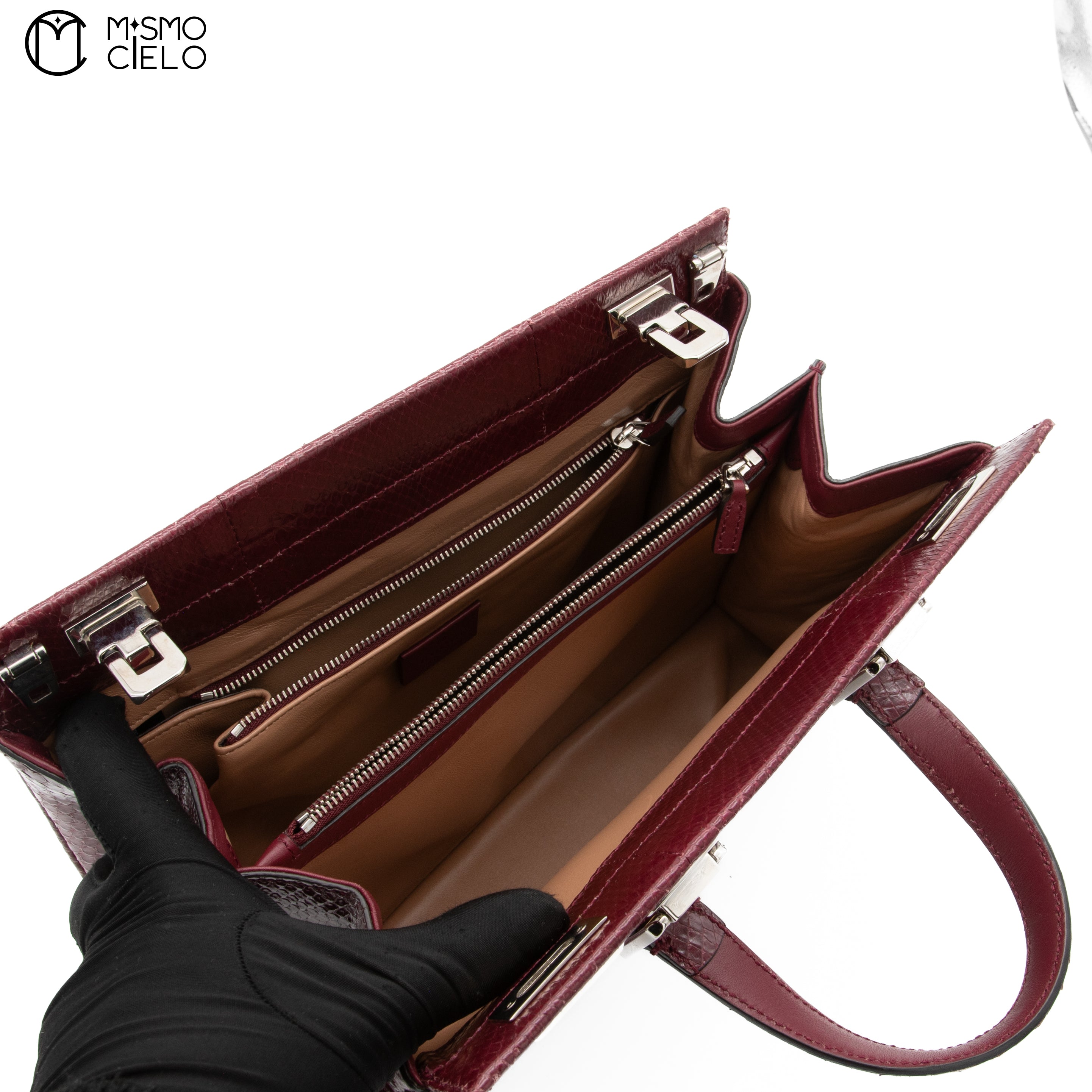 GUCCI Zumi Python Leather Handbag