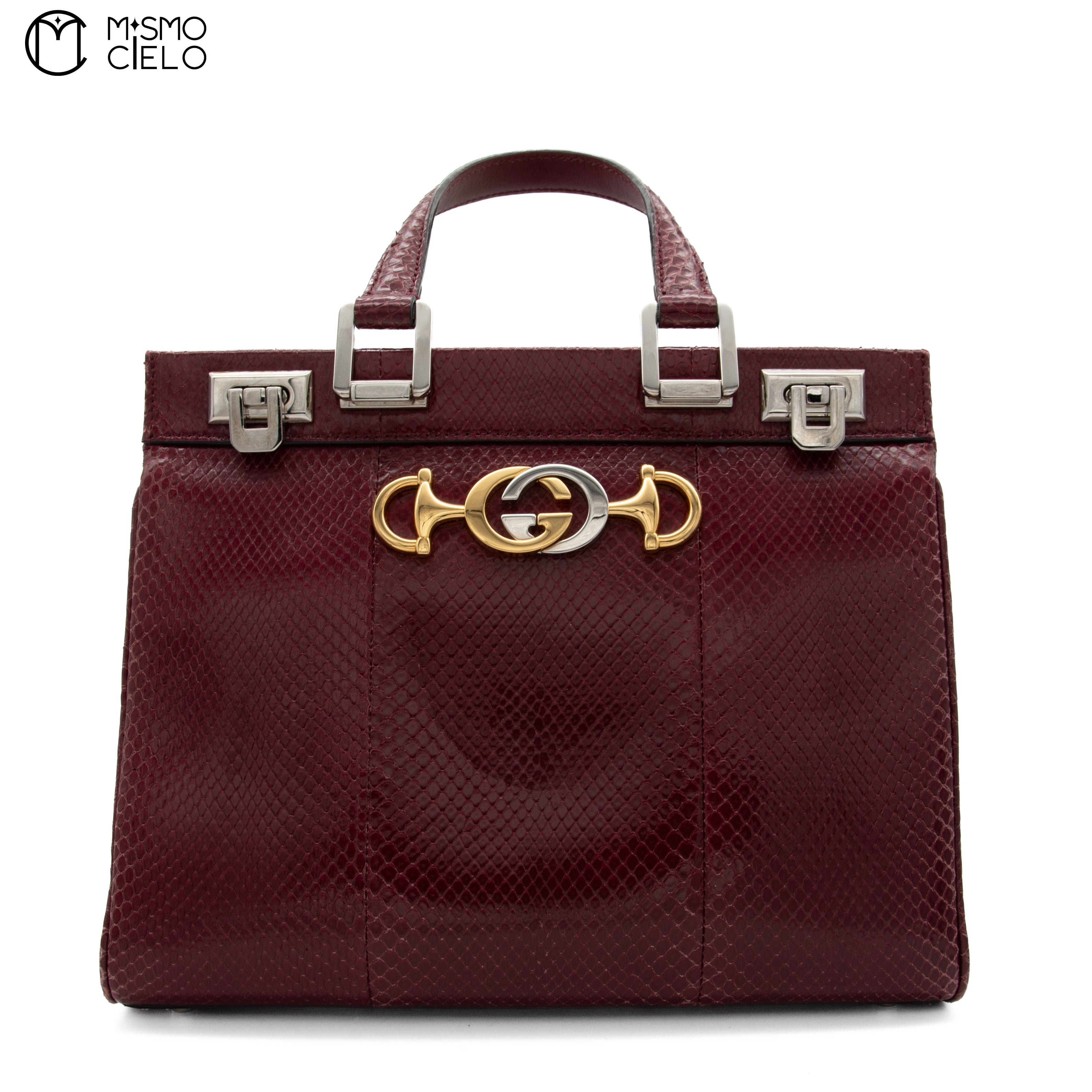 GUCCI Zumi Python Leather Handbag