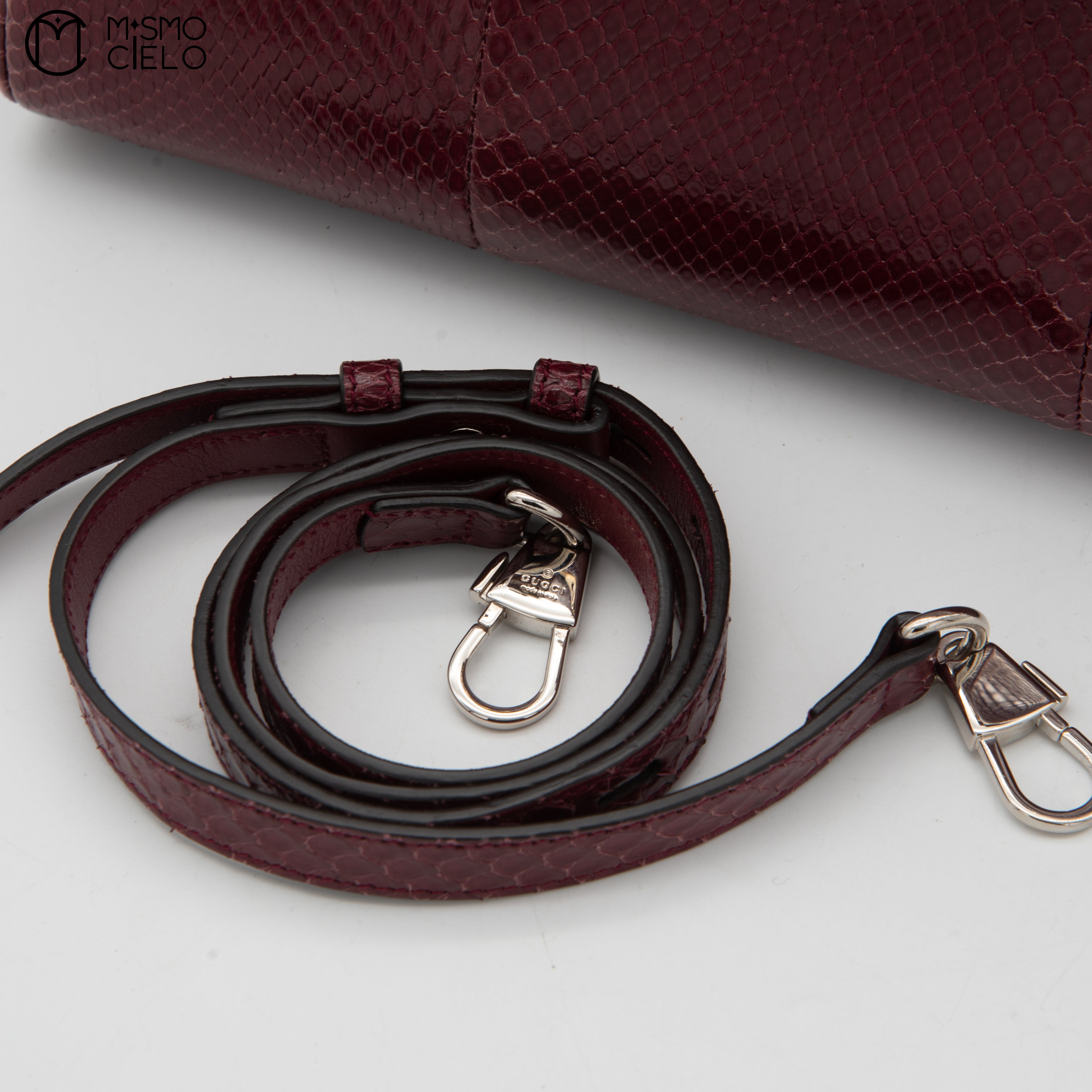 GUCCI Zumi Python Leather Handbag