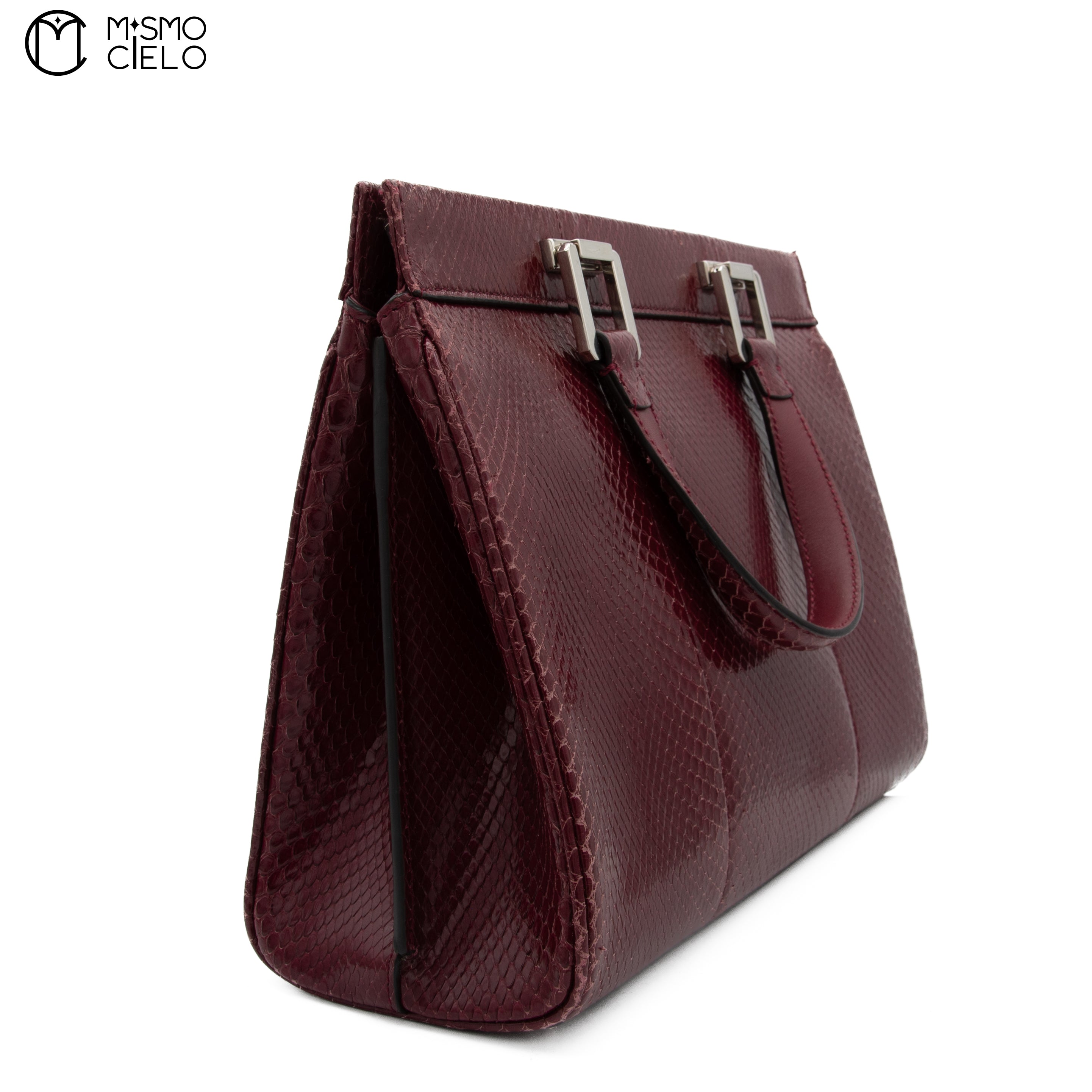 GUCCI Zumi Python Leather Handbag